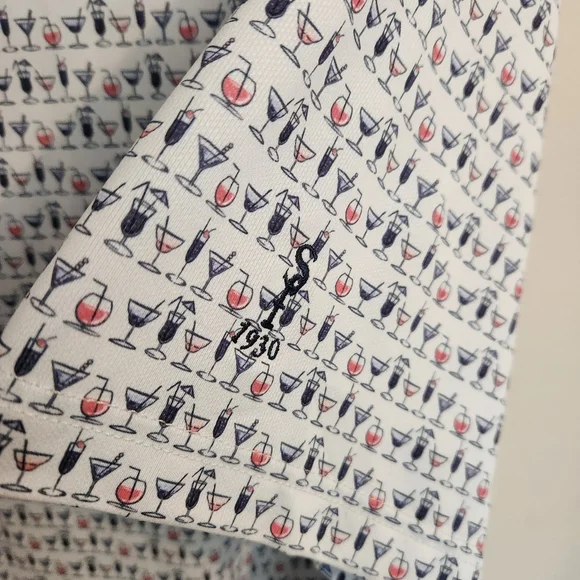 Straight Down Golf Polo - SPF Performance Cocktail Print Golf Shirt - XXL - Picture 7 of 9
